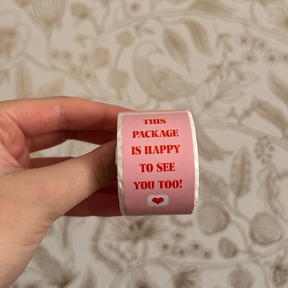 100pcs/roll “This Package Is Happy To See You Too” Stickers